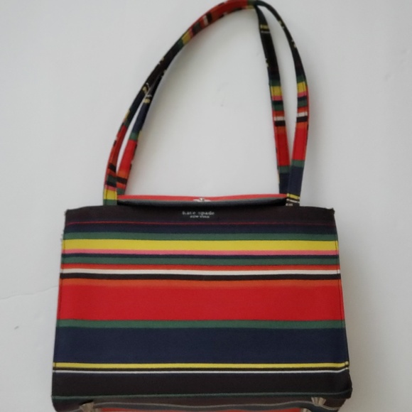 kate spade Handbags - Kate spade multi colored striped Canvas purse